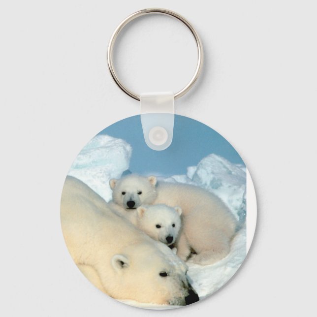 Polar Bear Family Keychain (Front)