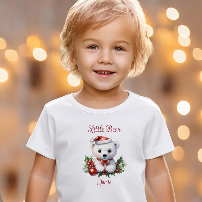 Polar Bear Family Matching Christmas Pajama Name  Toddler T-shirt (Polar Bear Family Matching Christmas Pajama Name Toddler T-shirt)