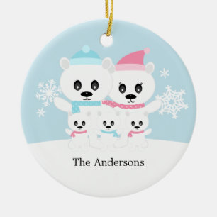 Polar Bear Family Ornaments