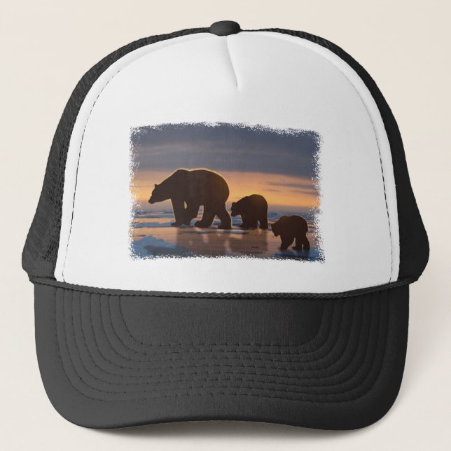 Polar Bear family Trucker Hat (Front)