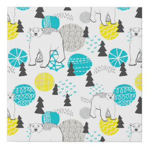 Polar bear faux canvas print