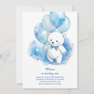 Polar Bear First Birthday Invitation