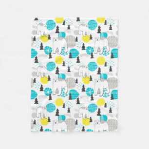 Polar bear fleece blanket