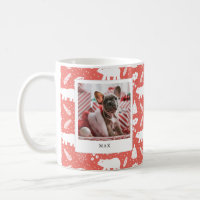 Polar Bear Floral & Pine Holiday Red 2 Photo Mug