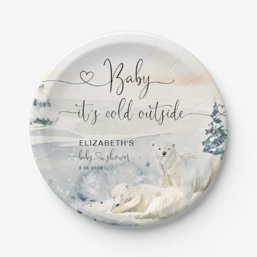 Polar Bear  Forest Baby Shower  Paper Plates