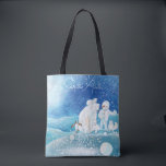 Polar Bear, Fox, Penguin & Snowman Save the Arctic Tote Bag<br><div class="desc">Polar Bears,  Polar Fox,  Emperor penguin and the Snowmen > There,  far into the ice-cold places,  where the hot rays of the sun never shine,  extends the land of the snowman.</div>