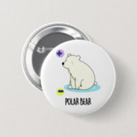 Polar Bear Funny Science Bear Pun Classic Round Sticker, Zazzle