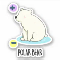 Polar Bear Funny Science Bear Pun Sticker