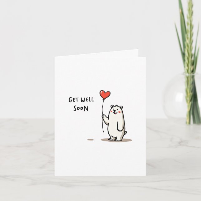 Polar Bear Get Well Card (Front)