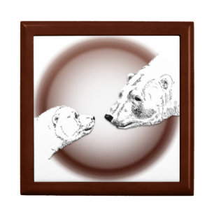 Polar Bear Gift Box Mother & Cub Jewelry Box
