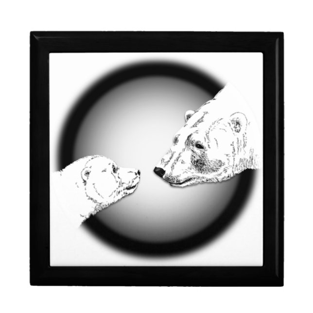 Polar Bear Gift Box Mother & Cub Jewelry Box (Front)