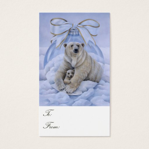 Customizable Polar Bear Gift Tags Business Card Template