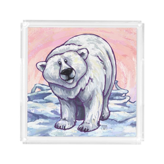 Polar Bear Gifts & Accessories Acrylic Tray (Front)