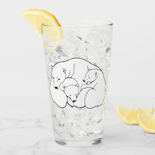 Polar Bear Glass Bear Cubs Glasses Personalize
