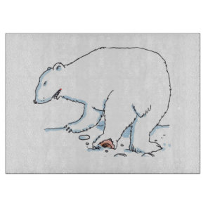 Polar Bear glass cutting board