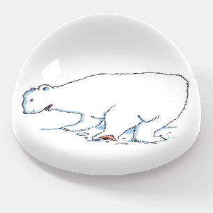 Polar Bear glass dome paperweight