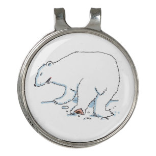 Polar Bear golf hat clip ball marker