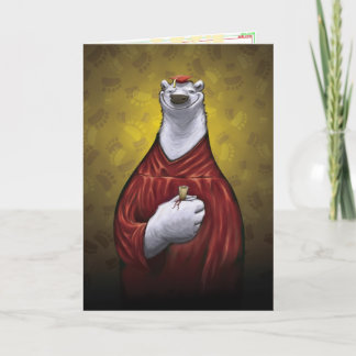 Polar Bear Graduation Card Red