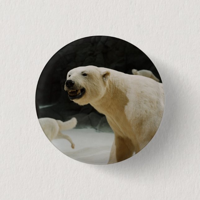 Polar Bear Grin Pinback Button (Front)