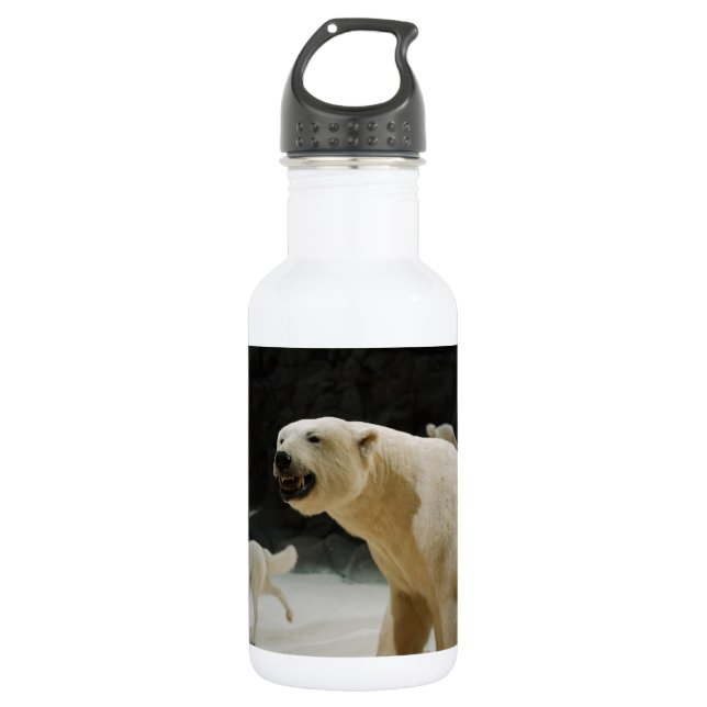 Polar Bear Grin Stainless Steel Water Bottle (Front)