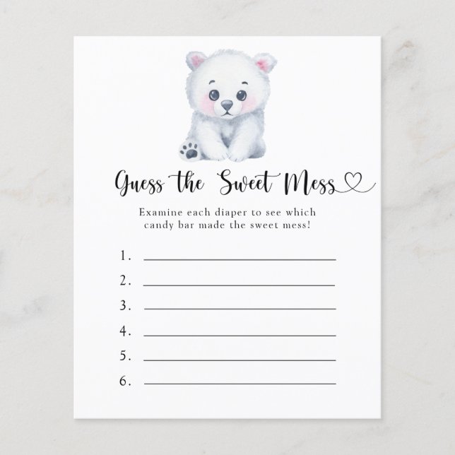 Polar bear - Guess the Sweet Mess game (Front)