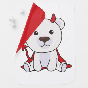 Polar Bear Halloween Cute Devil Kids Witches Baby Blanket