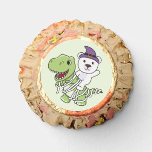 Polar Bear Happy Halloween T-rex Mummy Costume Ree Reese's Peanut Butter Cups