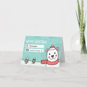 Polar Bear Holiday Money Gift Card
