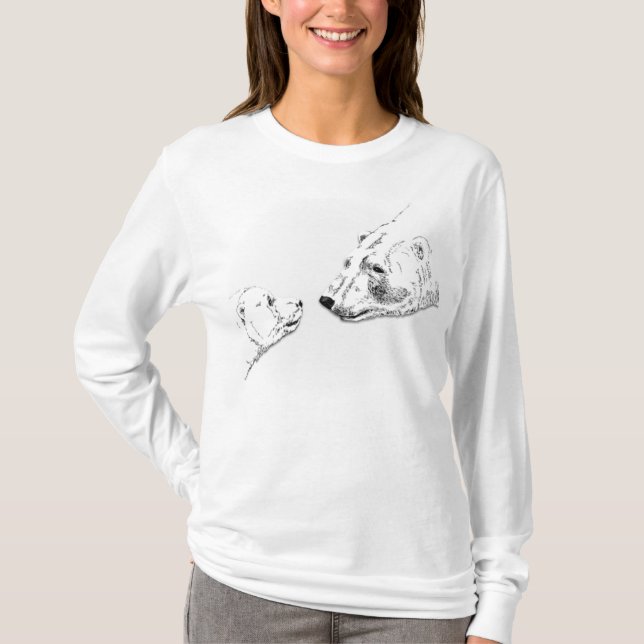 Polar Bear Hoodies Women's Bear Art Hooded Shirts (Front)