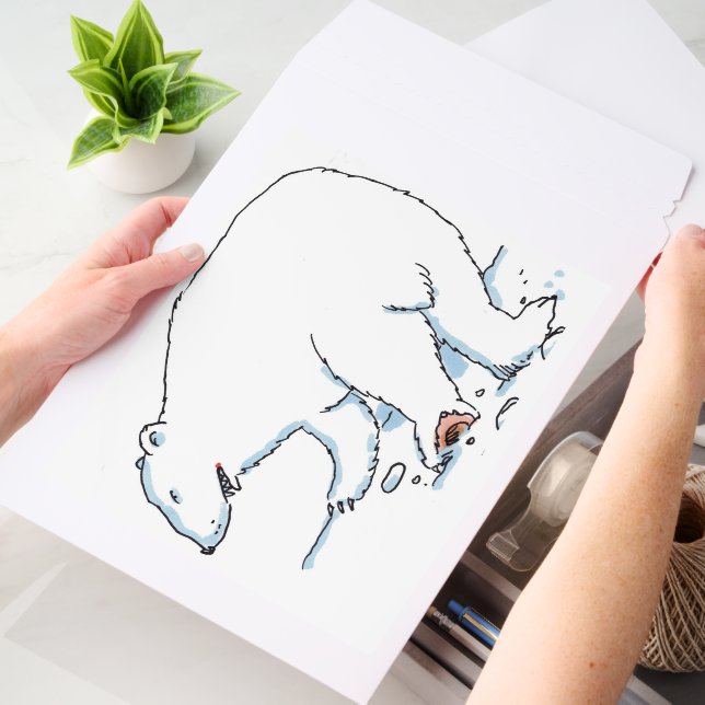 Polar Bear horiz large shipping envelope mailers (Desk)