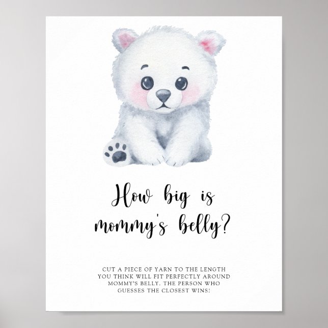 Polar bear - How big is mommy's belly game Poster (Front)