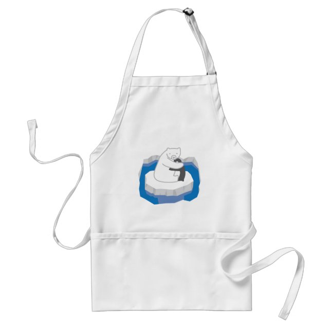 Polar Bear Hug Adult Apron (Front)