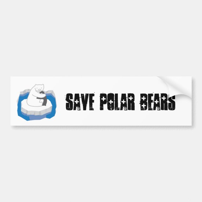 Polar Bear Hug Bumper Sticker (Front)