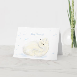 Polar bear hug Christmas card