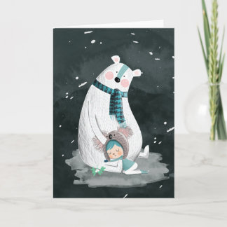 Polar Bear Hug Holiday Card