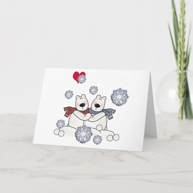 Polar Bear Hug Holiday Card (Front)
