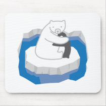 Polar Bear Hug Mouse Pad