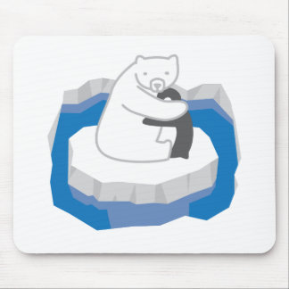 Polar Bear Hug Mouse Pad