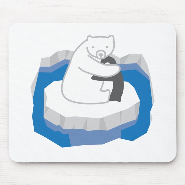 Polar Bear Hug Mouse Pad (Front)
