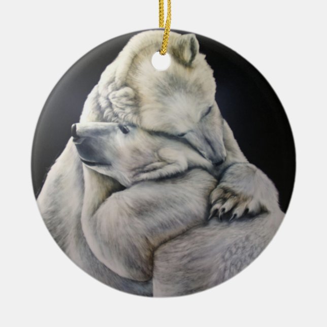 Polar Bear Hug Ornament (Front)