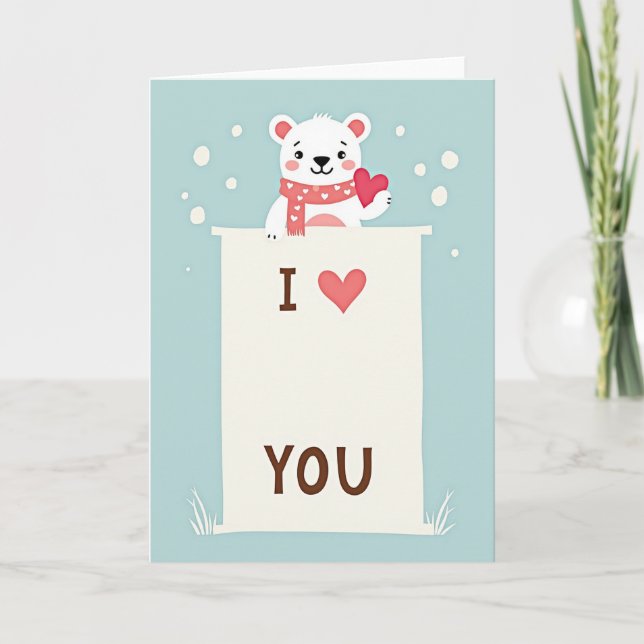 Polar Bear I Love You Card (Front)