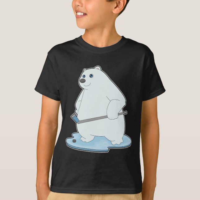 Polar bear Ice hockey Ice hockey stick T-Shirt (Front)