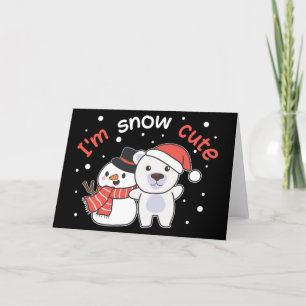 Polar Bear I'm Snow Cute Snowman Snow Pun Holiday  Card