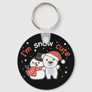 Polar Bear I'm Snow Cute Snowman Snow Pun Keychain