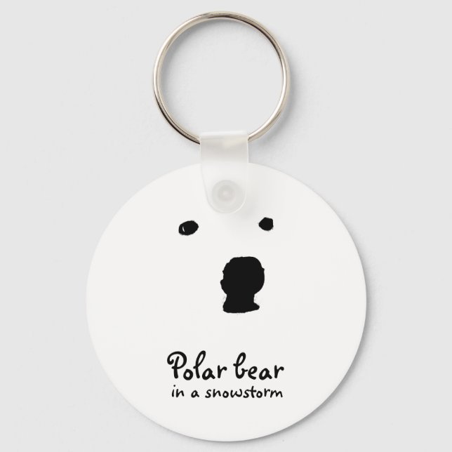 Polar Bear in a snowstorm  t-shirt Keychain (Front)