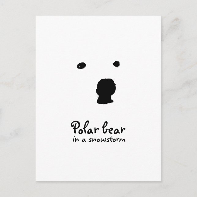 Polar Bear in a snowstorm  t-shirt Postcard (Front)