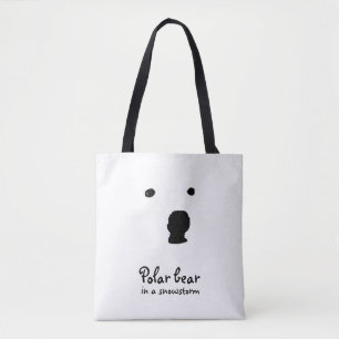 Polar Bear in a snowstorm t-shirt Tote Bag