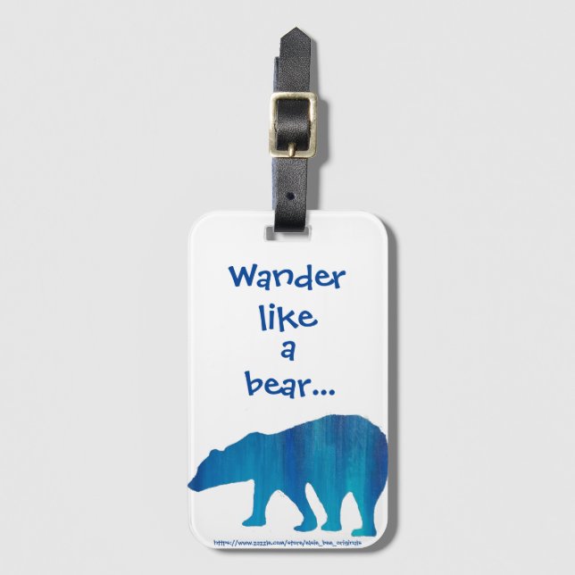 Polar Bear in Blues Luggage Tag (Front Vertical)