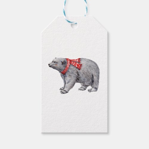 Polar Bear in Red Scarf Gift Tags
