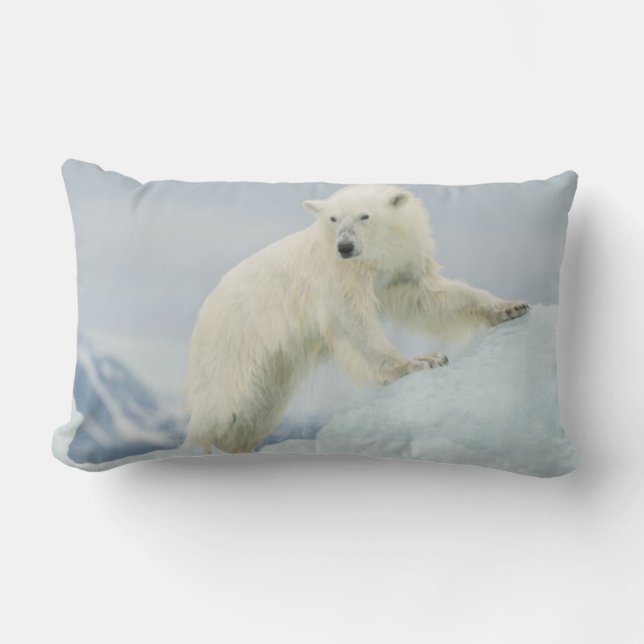 Polar bear in summer lumbar pillow (Front)